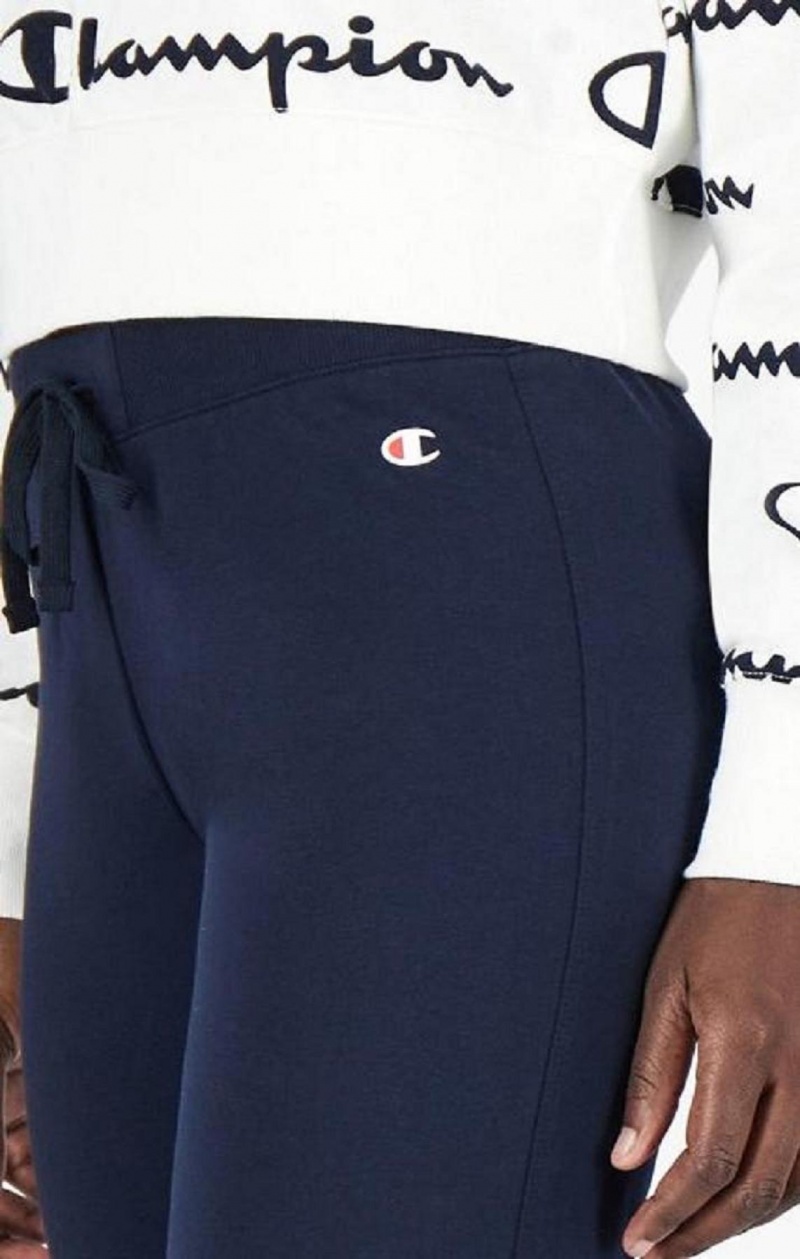 Champion Stretch Bomulds Terry Joggers Joggingbukser Dame Mørkeblå | 7456-ZHRSC