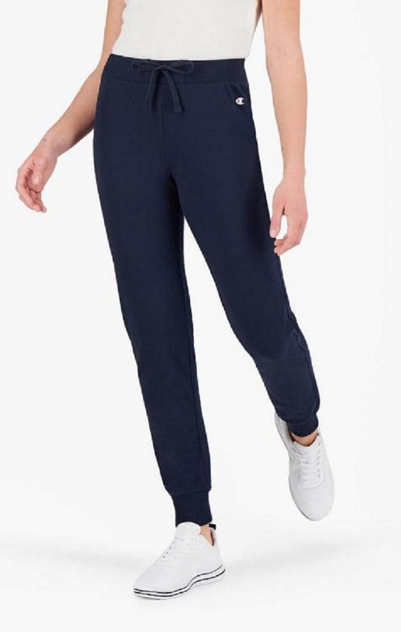 Champion Stretch Bomulds Terry Joggers Joggingbukser Dame Mørkeblå | 8359-QAEWL