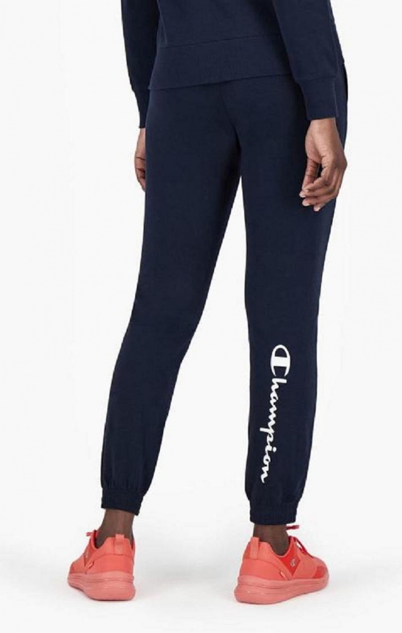 Champion Stretch Bomulds Terry Joggers Joggingbukser Dame Mørkeblå | 3501-OILNA