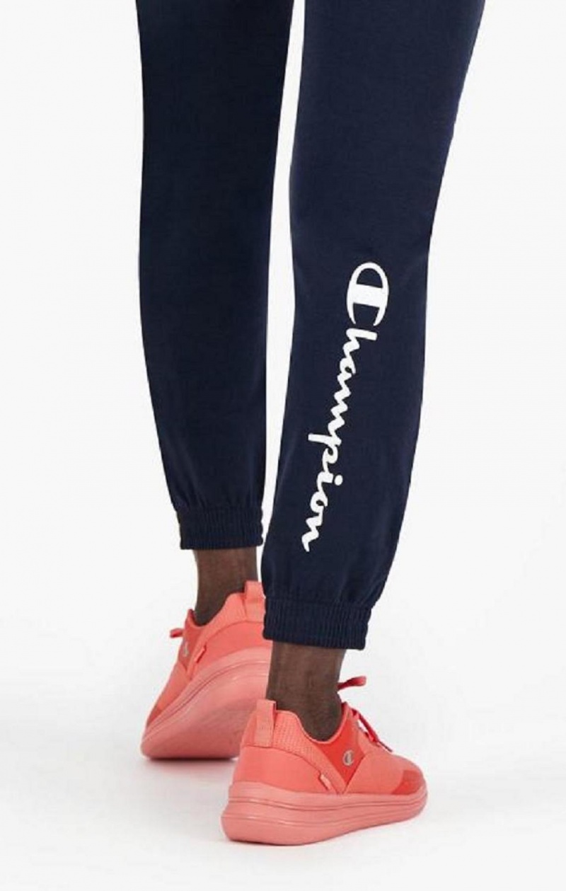 Champion Stretch Bomulds Terry Joggers Joggingbukser Dame Mørkeblå | 3501-OILNA