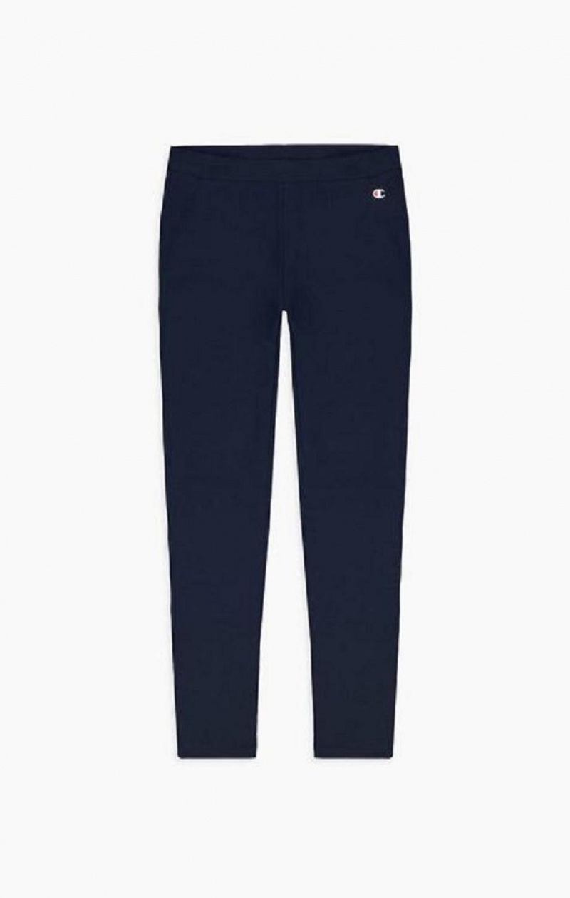 Champion Stretch Bomulds Terry Leggings Joggingbukser Dame Mørkeblå | 8391-QEOIS