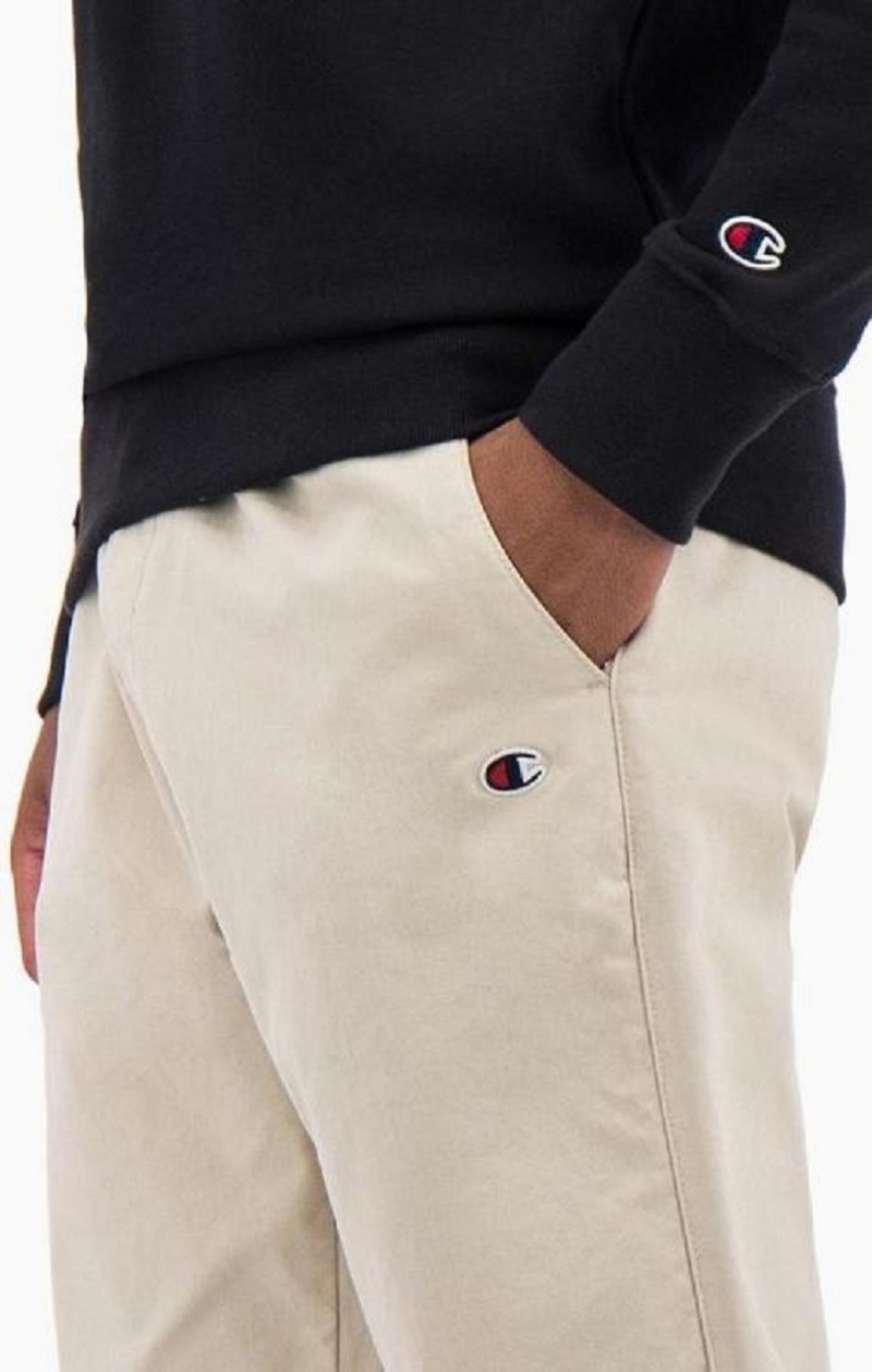 Champion Stretch Bomulds Twill Cuffed Trousers Joggingbukser Herre Brune | 4268-CGNTB