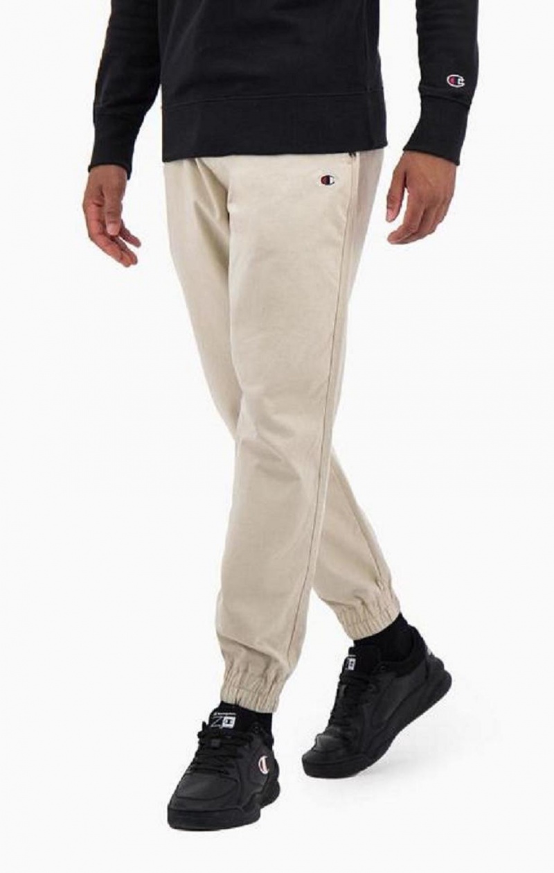 Champion Stretch Bomulds Twill Cuffed Trousers Joggingbukser Herre Brune | 4268-CGNTB