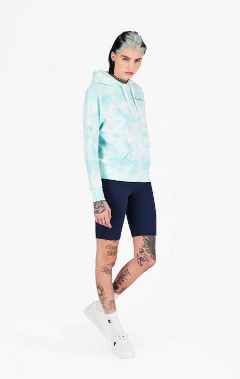 Champion Tie Dye Digital Print Hoodie Hættetrøje Dame Lyseblå | 2876-FUMYK