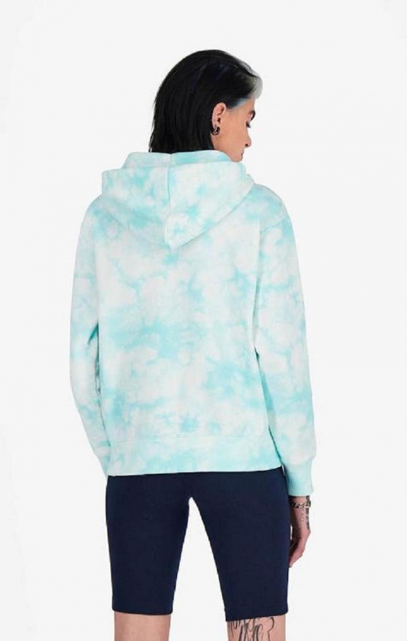 Champion Tie Dye Digital Print Hoodie Hættetrøje Dame Lyseblå | 2876-FUMYK