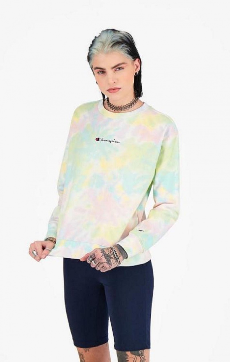 Champion Tie Dye Digital Print Sweatshirt Sweatshirts Dame Koral | 0328-QKUPN