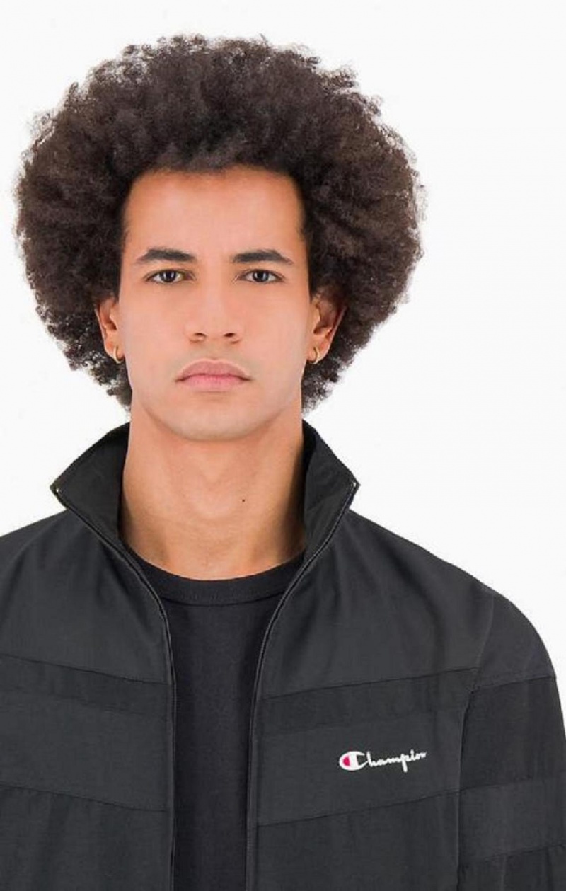 Champion Tonal Panel High Neck Zip-Up Tracksuit Top Sweatshirts Herre Sort | 7061-SIHAL