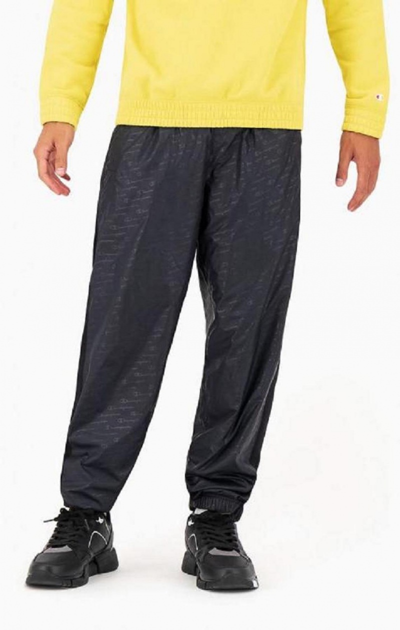 Champion Tonal Script Logo Nylon Track Pants Joggingbukser Herre Sort | 7826-TGEJB