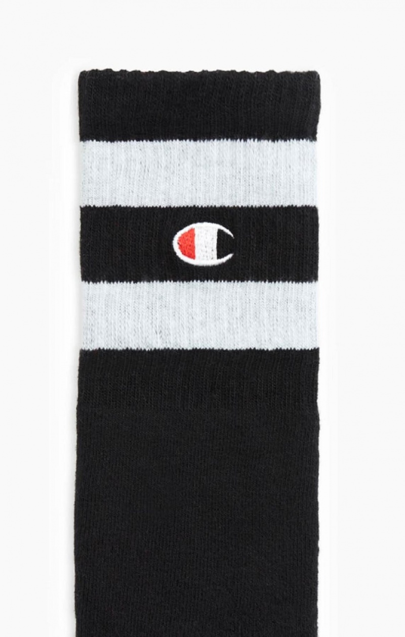 Champion Tube Stripe Crew Socks Sokker Dame Sort | 9104-EFCAH