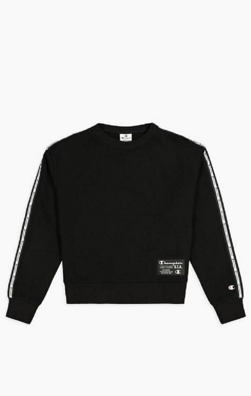 Champion USA Cropped Sweatshirt Sweatshirts Dame Sort | 8097-LZFOY