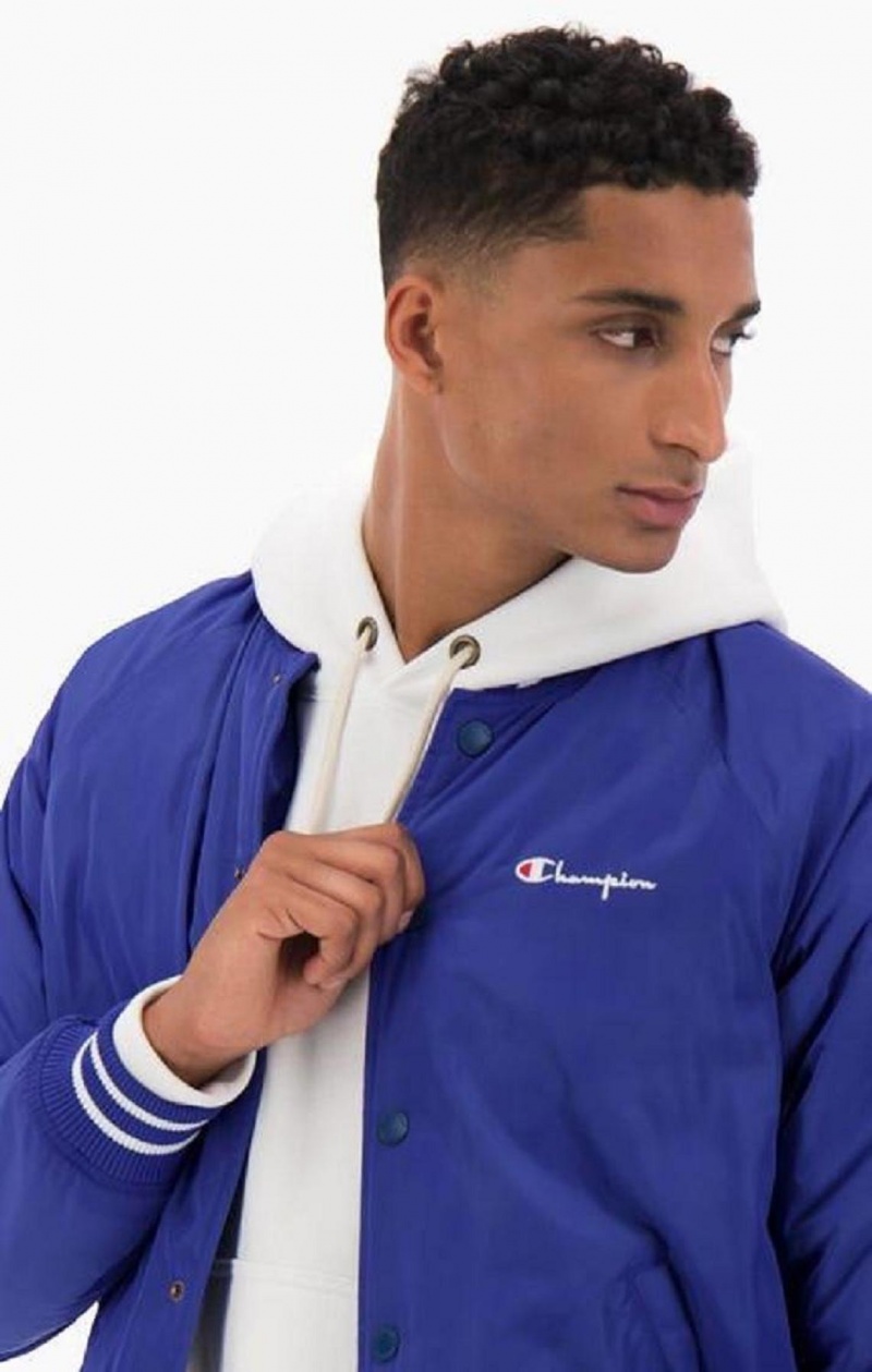 Champion Varsity Bomber Jacket Jakker Herre Mørkeblå | 5024-GERAC