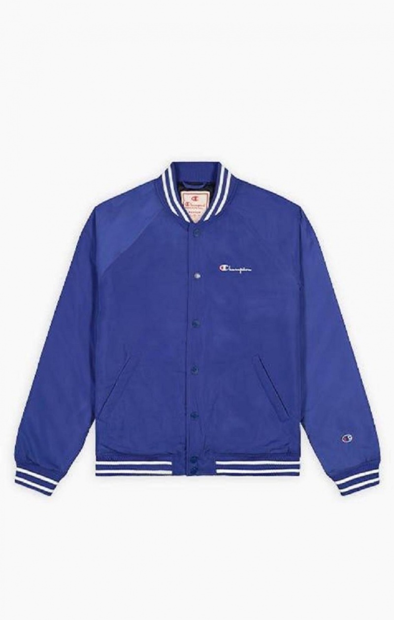 Champion Varsity Bomber Jacket Jakker Herre Mørkeblå | 5024-GERAC