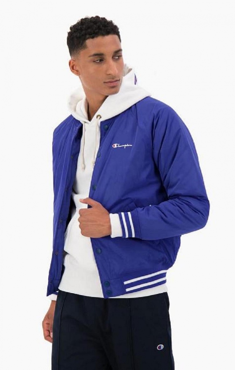 Champion Varsity Bomber Jacket Jakker Herre Mørkeblå | 5024-GERAC