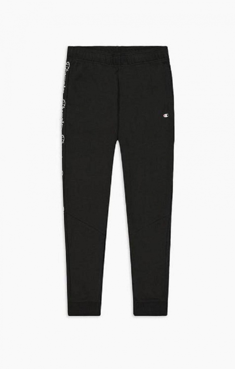 Champion Vertical Script Logo Print Joggers Joggingbukser Herre Sort | 7485-XEBJQ