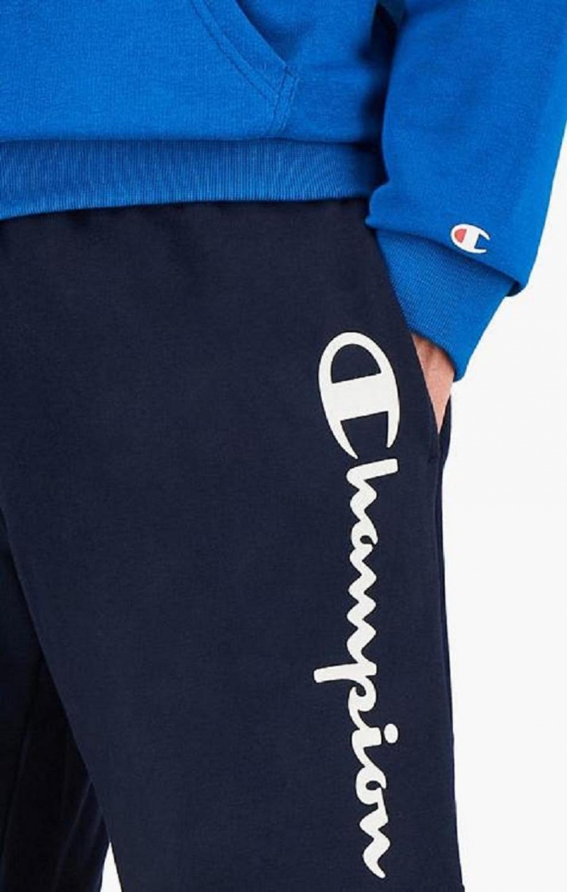 Champion Vertical Script Logo Shorts Shorts Herre Mørkeblå | 4756-SCLKR