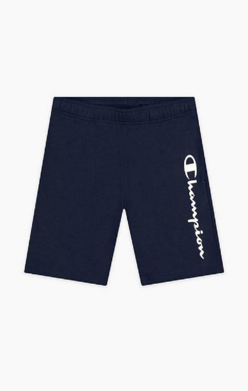 Champion Vertical Script Logo Shorts Shorts Herre Mørkeblå | 4756-SCLKR