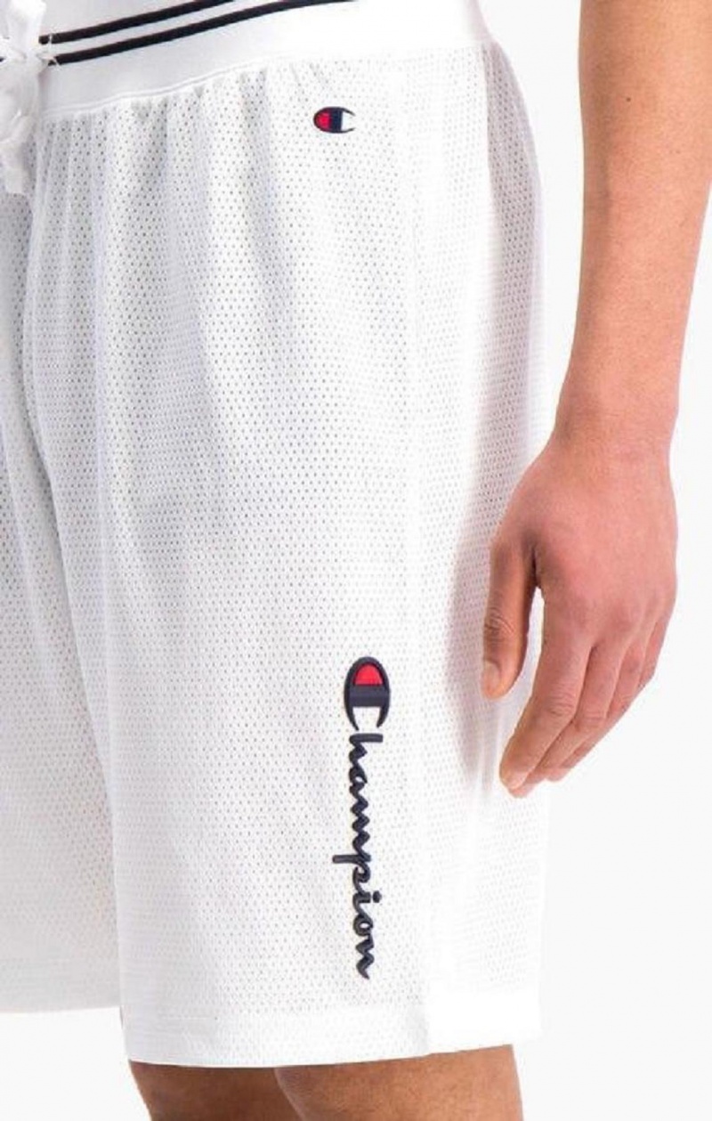 Champion Vertical Script Logo Shorts Shorts Herre Hvide | 2710-FWNRZ