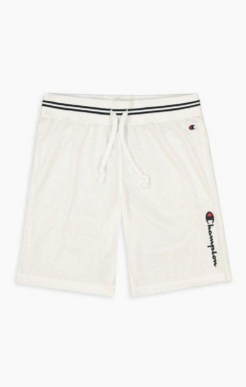 Champion Vertical Script Logo Shorts Shorts Herre Hvide | 2710-FWNRZ