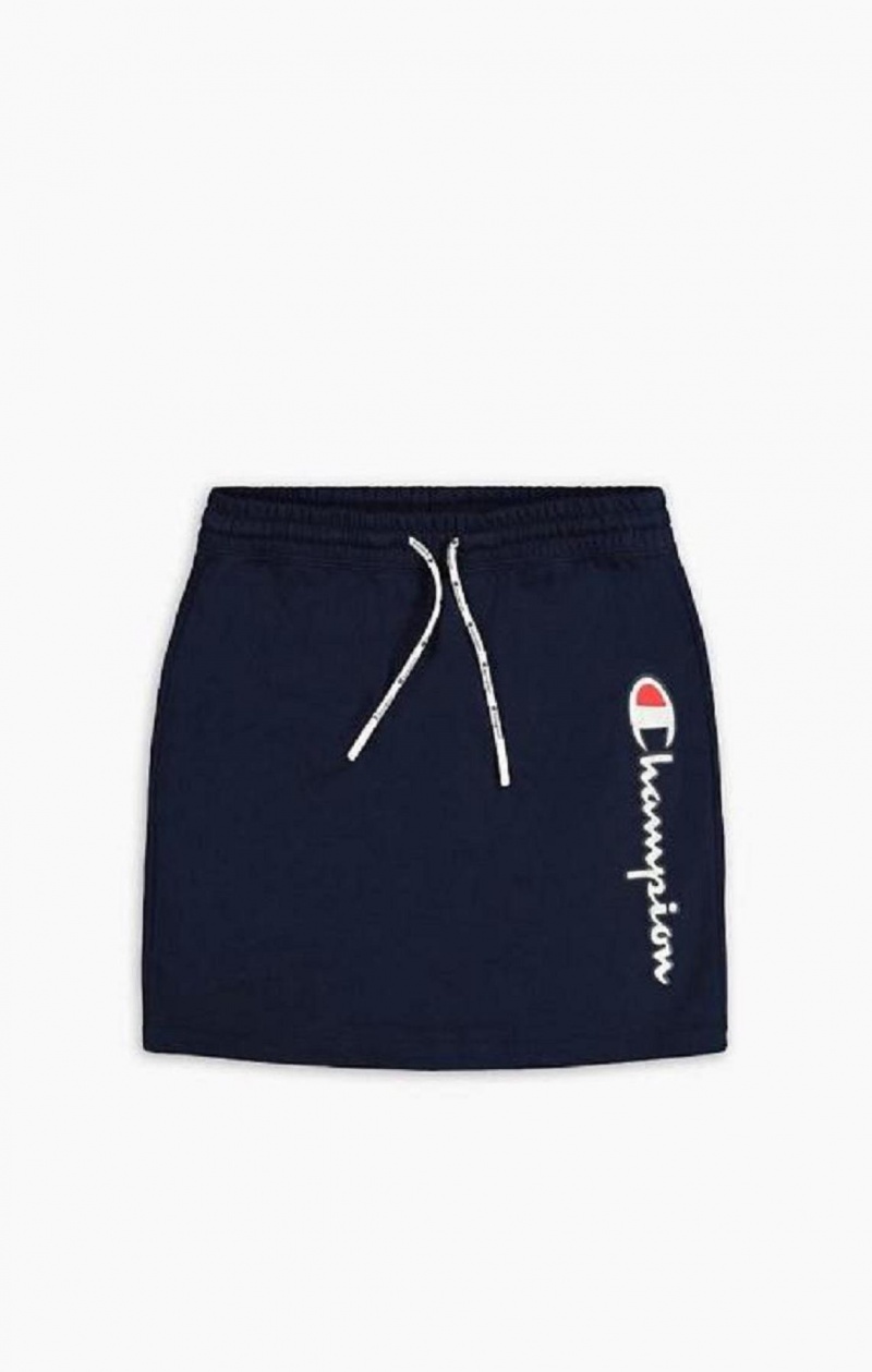 Champion Vertical Script Logo Sweat Skirt Nederdel Dame Mørketurkis | 5429-SMLFI