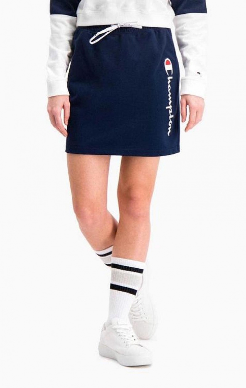 Champion Vertical Script Logo Sweat Skirt Nederdel Dame Mørketurkis | 5429-SMLFI