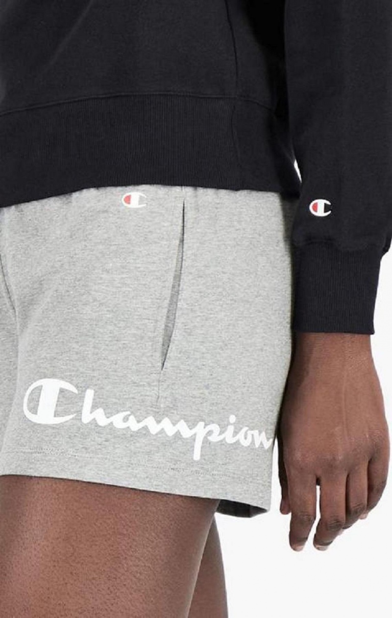 Champion Wraparound Script Logo Runner Shorts Shorts Dame Lysegrå | 0896-YMKQF