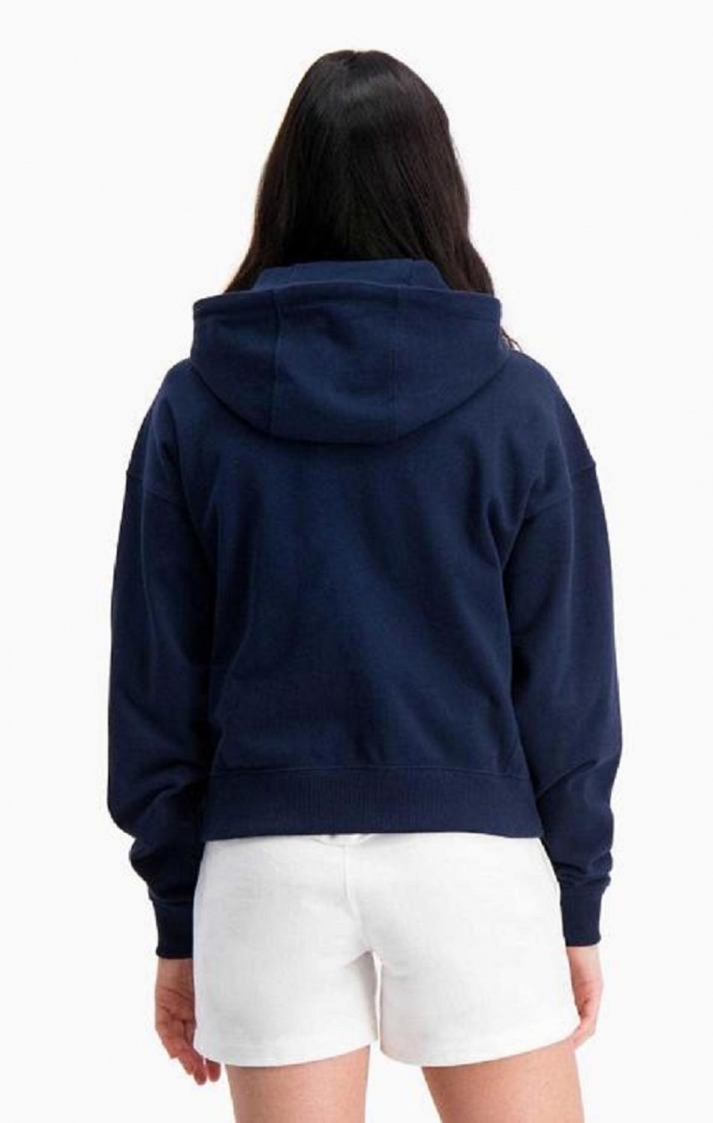 Champion Zip-Through C Logo Hoodie Hættetrøje Dame Mørketurkis | 8961-IMWTJ