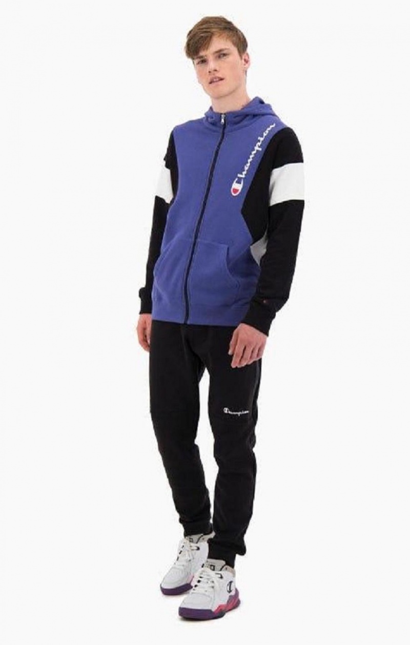 Champion Zip-Up Colour Block Bomulds Terry Hætte Jacket Hættetrøje Herre Lavendel | 9548-OBDEY