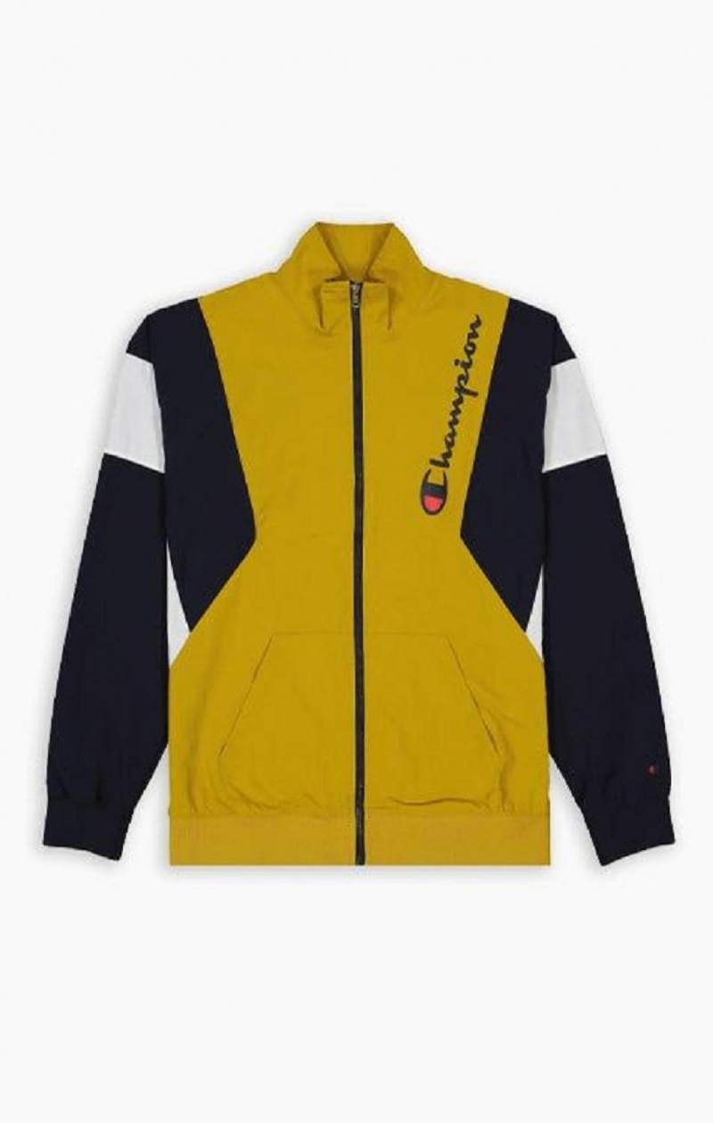 Champion Zip-Up Colour Block Jacket Træningsdragt Herre Guld | 4985-OQCEP