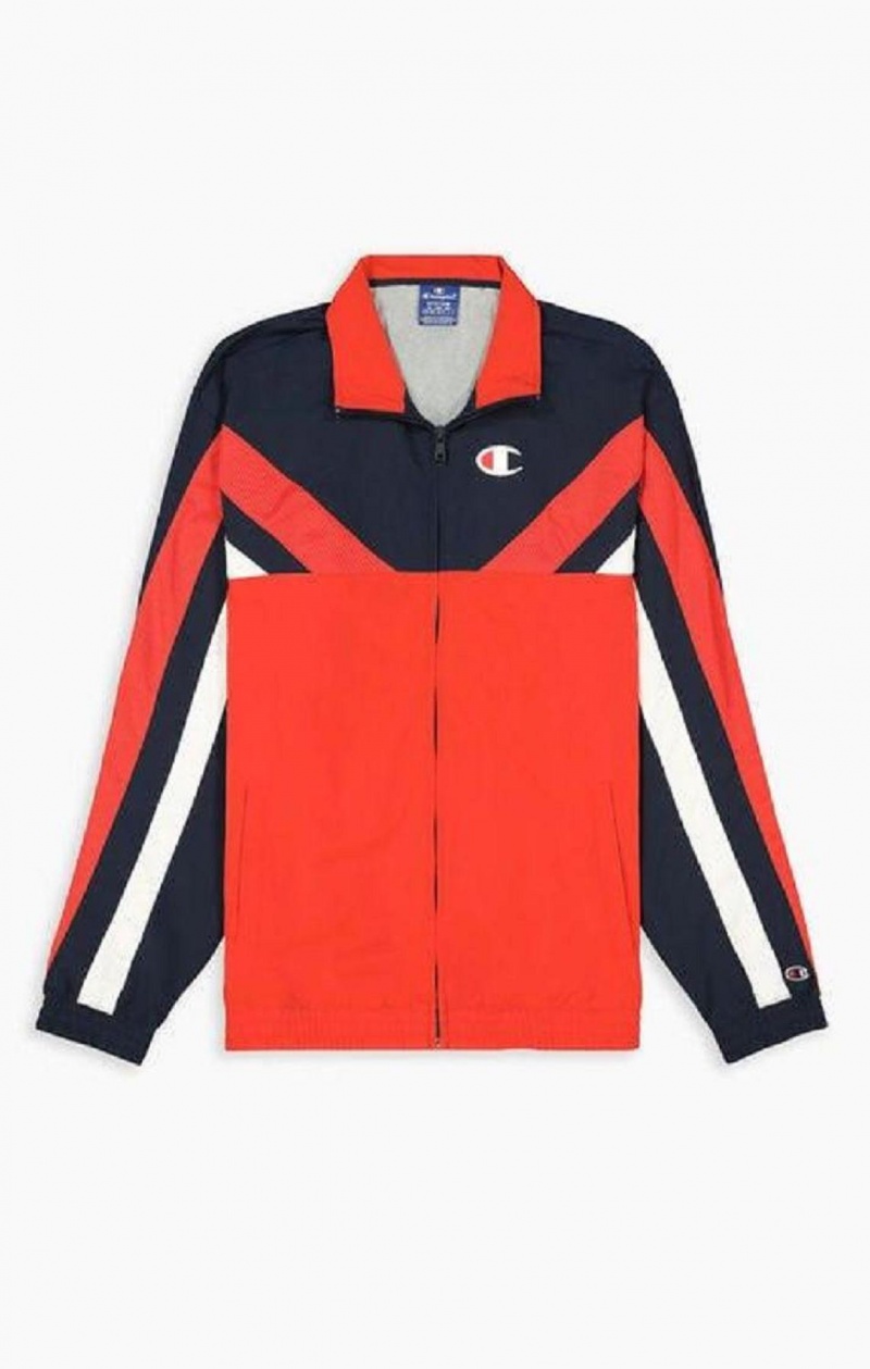 Champion Zip-Up Colour Block Jacket Træningsdragt Herre Rød | 9347-NQHJU