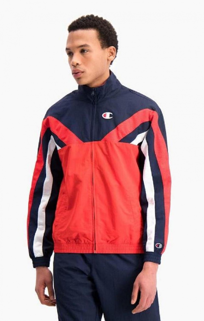 Champion Zip-Up Colour Block Jacket Træningsdragt Herre Rød | 9347-NQHJU