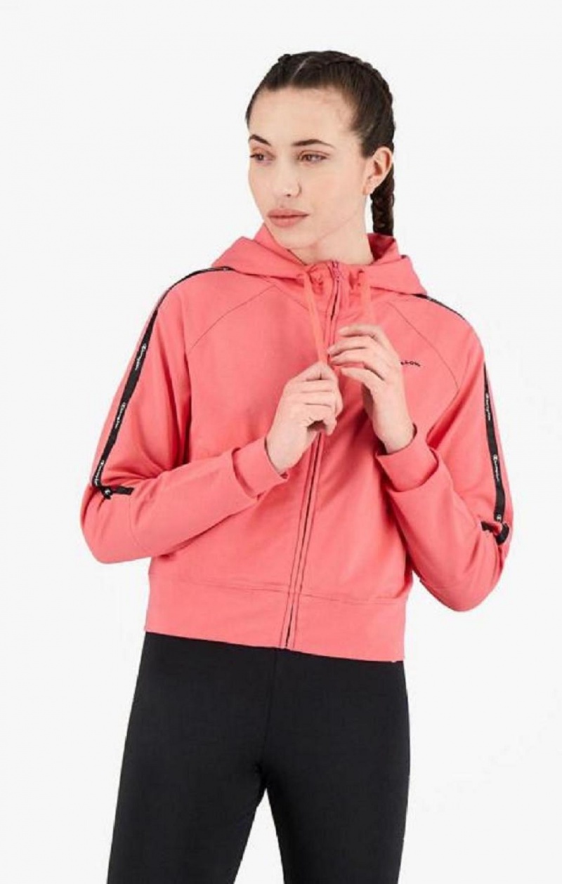 Champion Zip-Up Hoodie + Leggings Tracksuit Hættetrøje Dame Lyserød | 5842-JHTOM